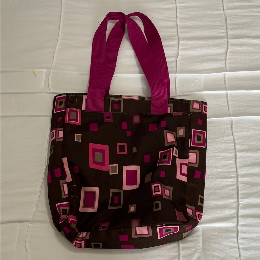Jansport Geometric Pink and Brown Tote - Picture 2 of 8